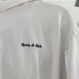 SPORTY & RICH ALL WHITE SWEATSHIRT